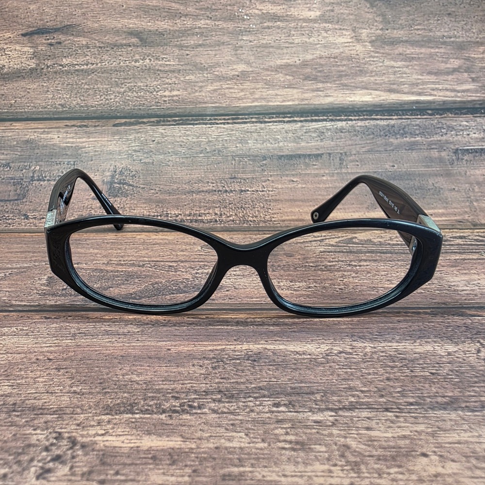 Coach HC 8012 Hope Black Oval Eyeglasses Frames 53-15-140 5002/11 Silver Logo